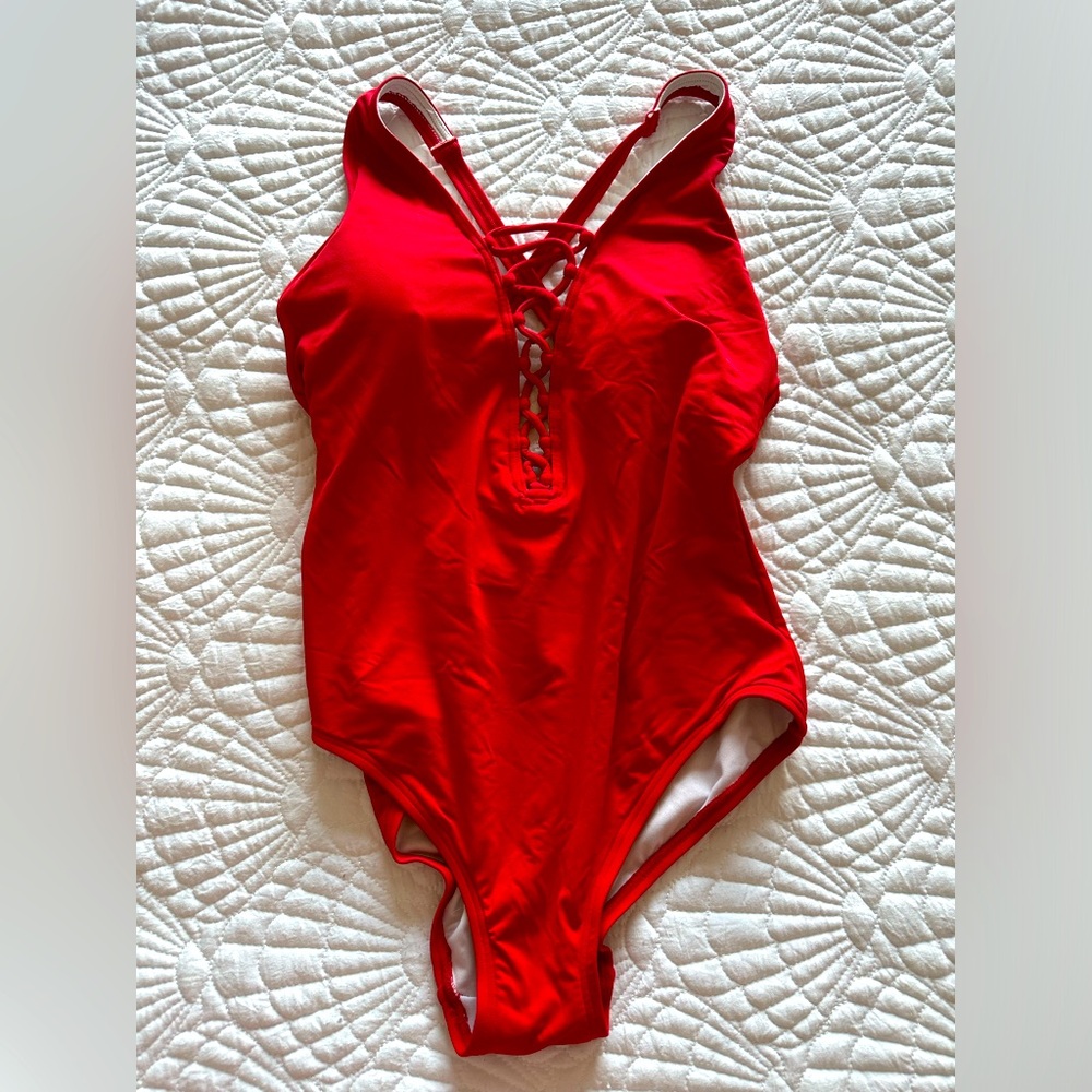 Michael Kors Red Lace Up One Piece